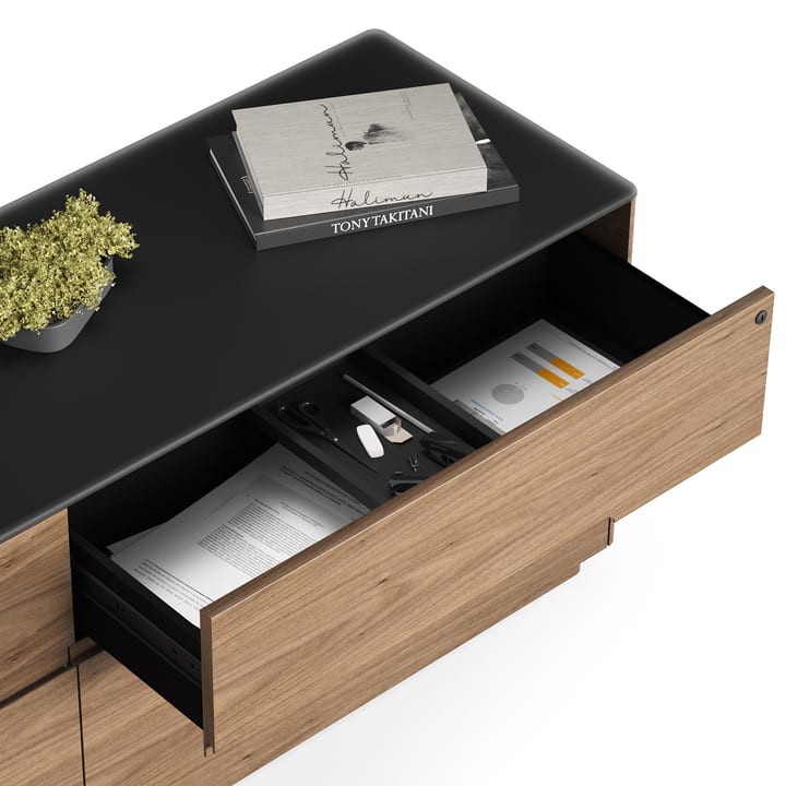 Luma office multifunction cabinet 6720 BDI BK WL lined storage drawer 720