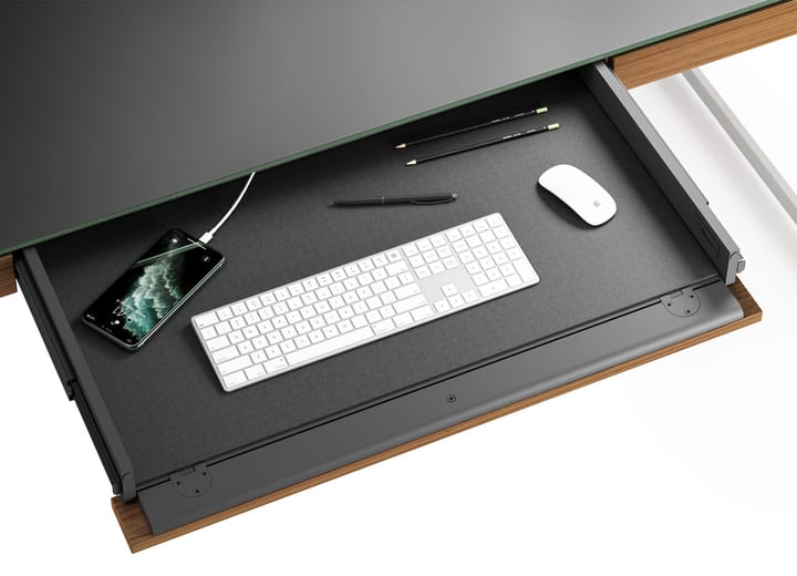 The Sequel 6103 small office desk features a generously-sized keyboard drawer.