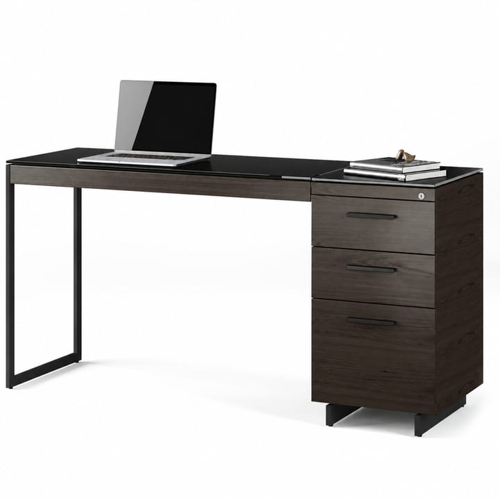 Sequel 20 6114 small desk with file storage BDI black