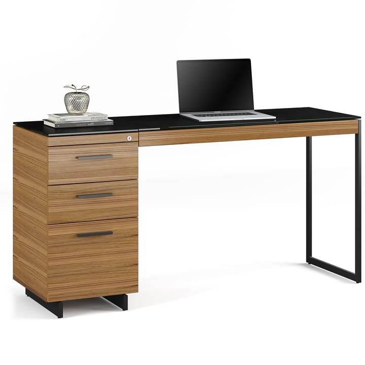 Combine the Return with a compatible Sequel storage cabinet, and you've got the perfect small office with an elegant writing surface and just the right amount of storage.