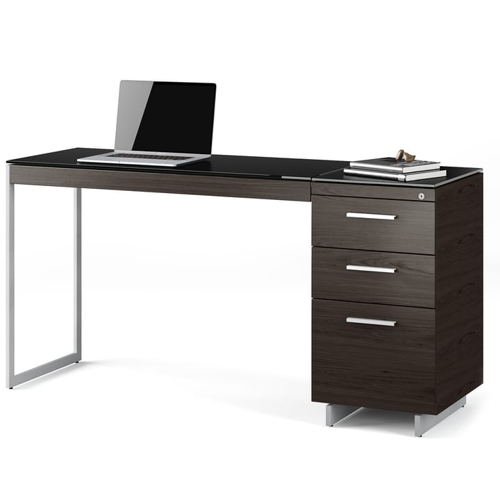 Combine the Return with a compatible Sequel storage cabinet, and you've got the perfect small office with an elegant writing surface and just the right amount of storage.