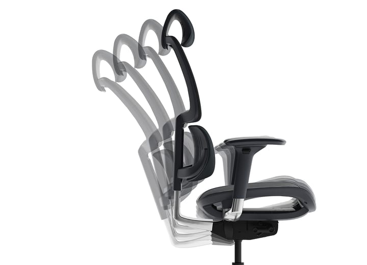 Voca mesh office gaming task chair 3501 BDI synchro tilt feature split
