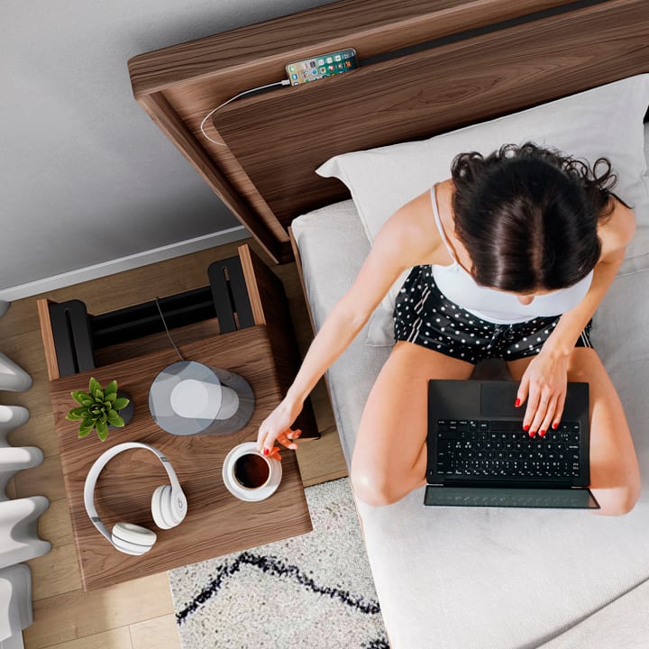 BDI LINQ bedroom with built-in charging features
