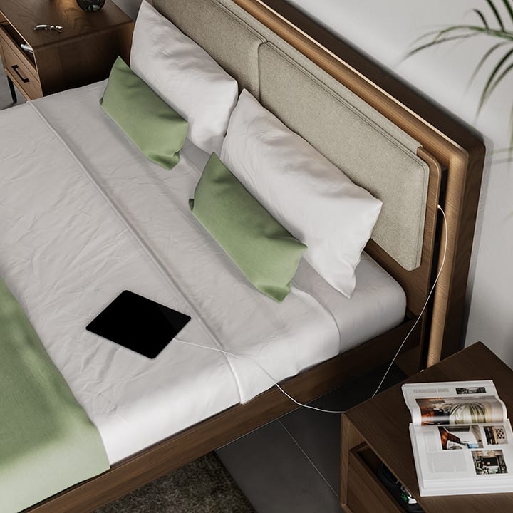 BDI LINQ Bedroom MOC PECAN Contour headboard 720x720