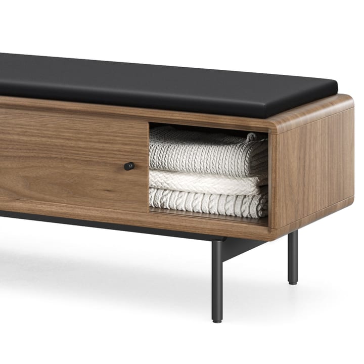 LINQ bench BDI 9102 leather black upholstered storage bench bdi furniture PE MOC 720