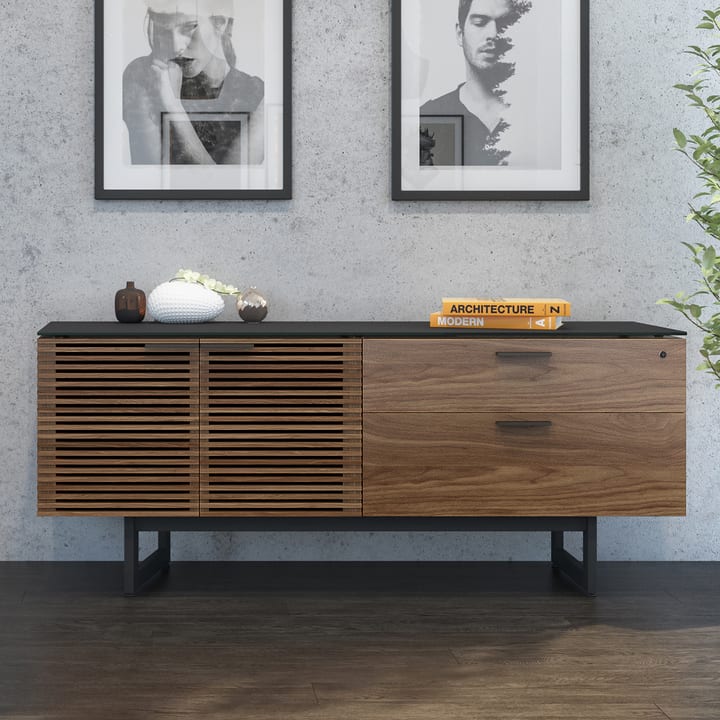 Modern interior featuring the BDI Corridor Office storage credenza, providing organized, concealed storage that keeps the space clean and uncluttered.