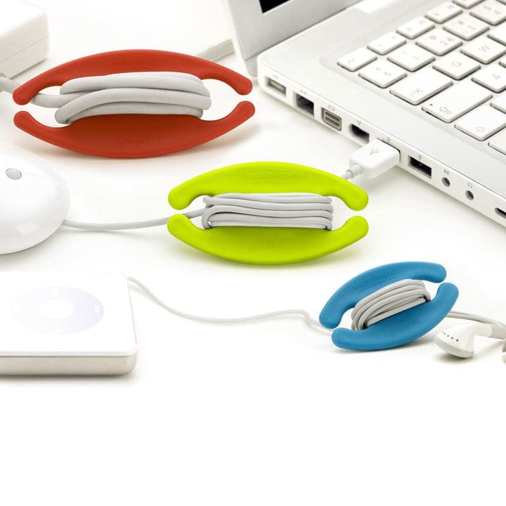 Multi-color plastic cable wraps.