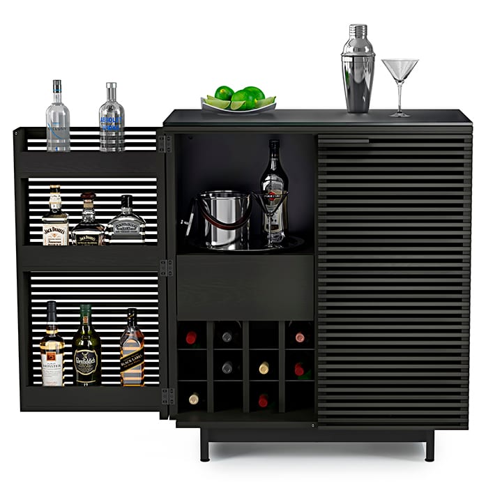 Entertaining in small spaces corridor home bar bdi furniture 720