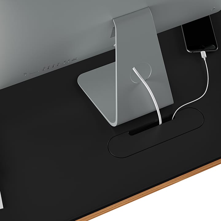 Bdi sequel lift desk wire management detail