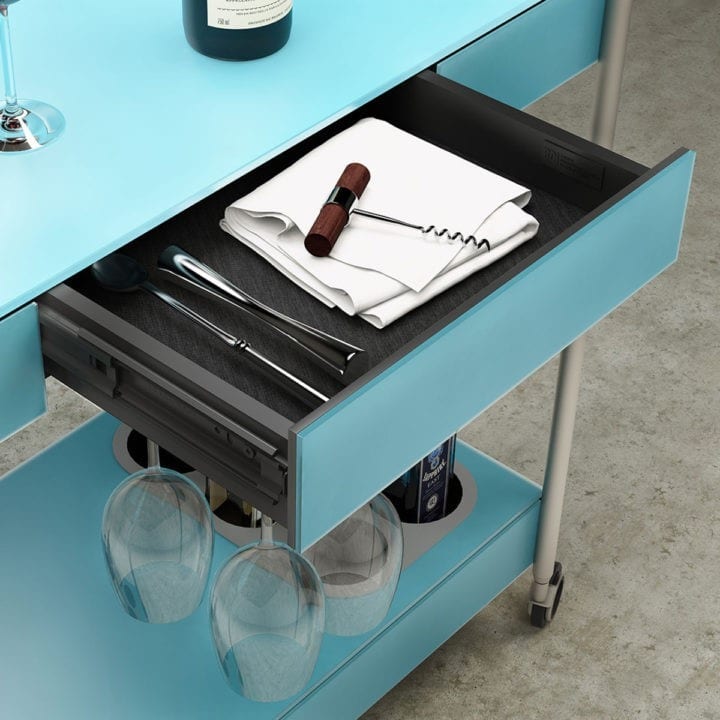 Verra Mobile Bar Cart Blue