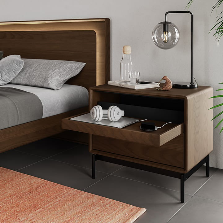 Linq 9182 modern wood bedroom 28 side table bdi furniture mocha lifestyle 6 720x720