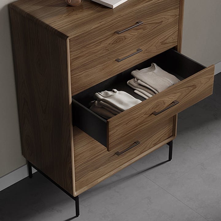 Linq bedroom 9185 BDI 5 Drawer Chest walnut drawer detail 2 720