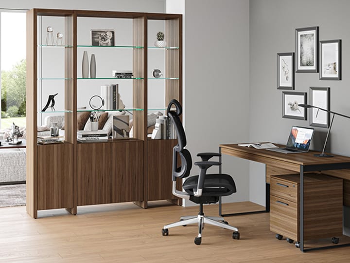 Maximize small office linea shelves bdi furniture 600