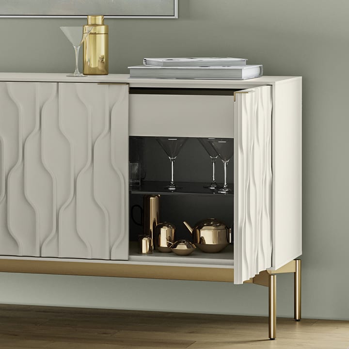 BDI Mesa Credenza with brushed brash accents