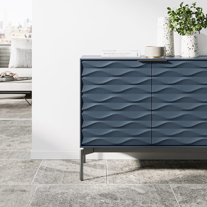 BDI Ripple Credenza in Ocean Blue