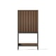 The Cosmo 5720 modern bar in toasted walnut from BDI featuring adjustable shelf, bottle storage, stemware rack, storage drawer, porcelain bartop and adjustable levelers