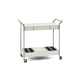 The BDI Verra Mobile Bar Full Modern Home Bar With Integrated Storage and Locking Wheels in Elegant Oyster Finish