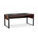 The BDI Corridor Contemporary Office Executive Desk in Chocolate Walnut ample work space with unique styling