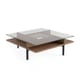 The elegant Terrace Square Coffee Table by BDI in walnut streamlined design